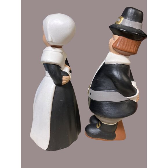 Vintage Atlantic Mold Man and Woman Pilgrims Thanksgiving Autumn Fall - Picture 6 of 9